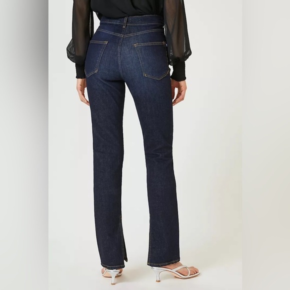 Pilcro Anthropologie The Split Straight Jeans Split Ankle Hem Medium Wash Trendy - Picture 3 of 13
